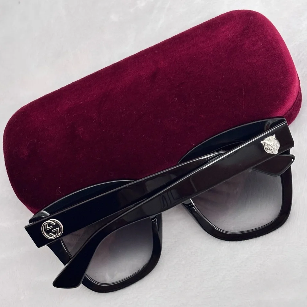 GUCCI GG0029S Black Oversize Square Fashion Sunglasses--NEW - Picture 6 of 15